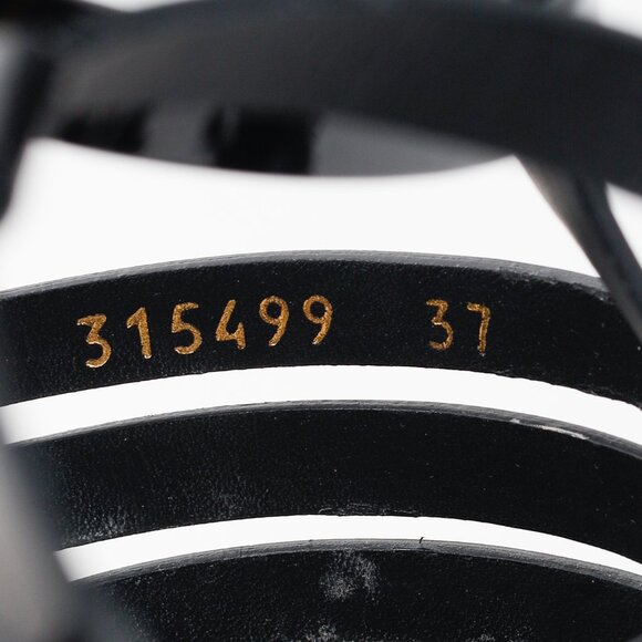 Saint Laurent Tribute Black Patent Leather Platform Sandals - Picture 11 of 11